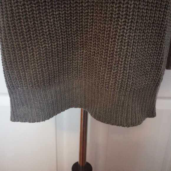 Gray Preppy Varsity Style Pullover Sweater sz 3 Oversized Rib Knit - Picture 4 of 11